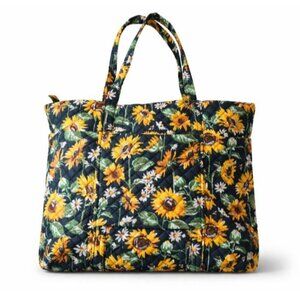 Vera Bradley Commuter Tote Sunflowers Quilted Laptop Travel Bag NWT
